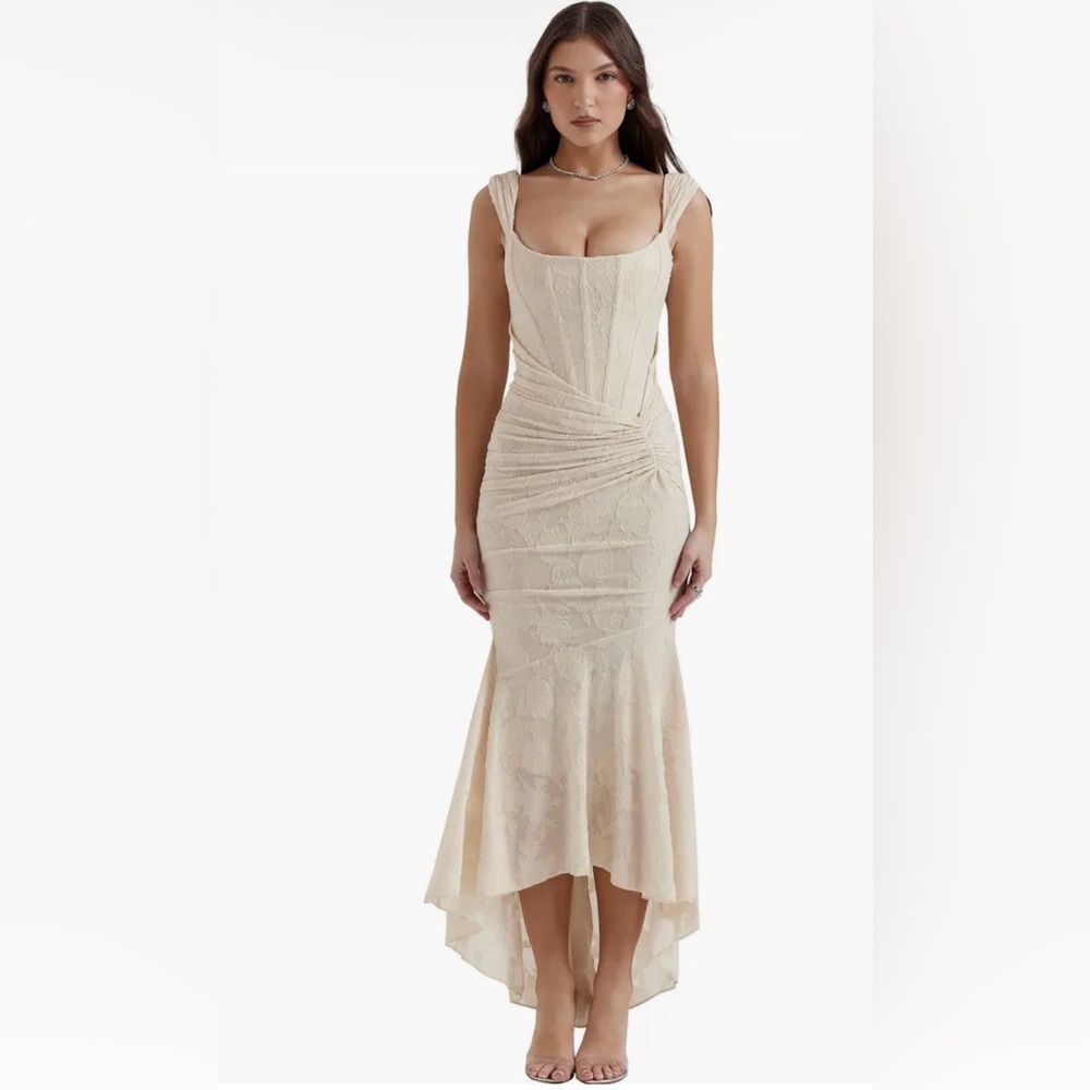 House of CB Cream High Low Dress